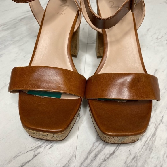 27 Edit Jaselle Brown Leather Heeled Sandal 9 1/2 M - Picture 10 of 14